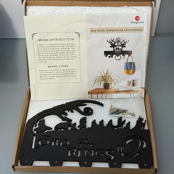 The Lord Of The Rings Key Holder Hanger Wall Decor Movie Art 11.5" x 7.5" - Picture 2 of 3